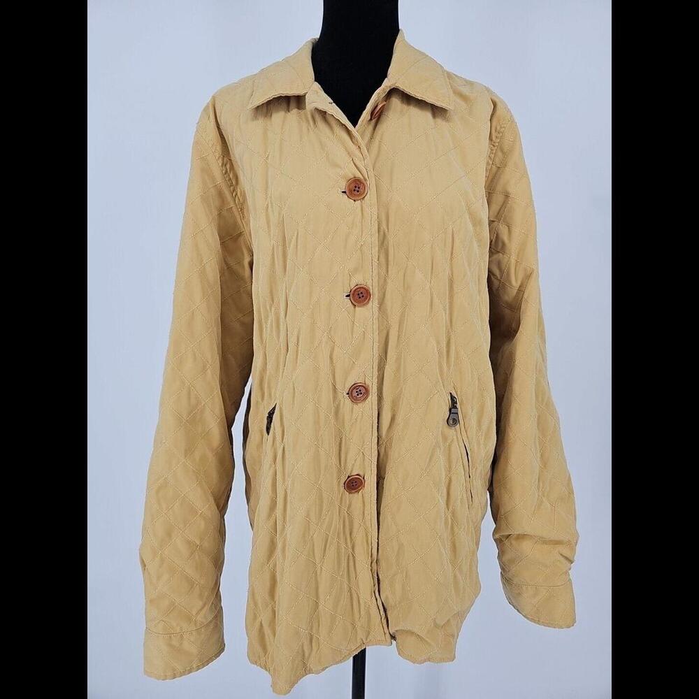 Facconable Mens Quilted Jacket XL‎ Yellow Waterproof  Lightweight